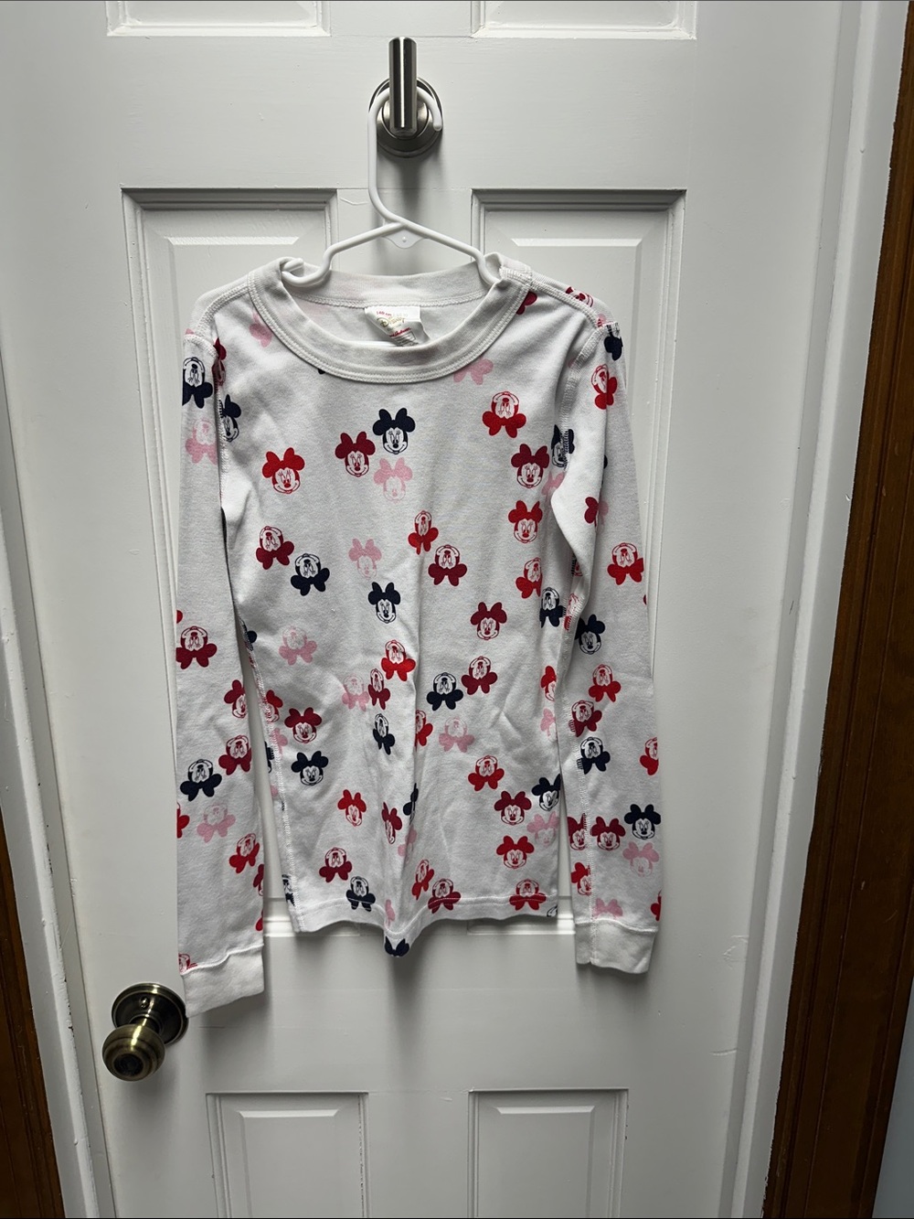 Hanna Andersson White Long-Sleeve Minnie Mouse Print Top